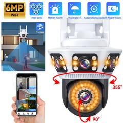 6MP WiFi Surveillance Security Camera Outdoor Night Vision Motion Sensor Alarm