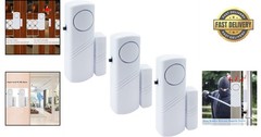 Easy-To-Install 90 dB Door Window Alarm Set – Wireless Security for Home, 3 Pack
