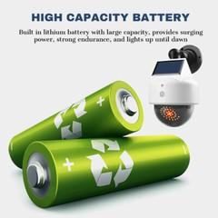 Solar Power Dummy Security Camera Fake CCTV LED Flashing Red Light Motion Sensor