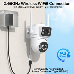 ARCCTV Security Camera Outdoor Wireless Dual Lens 4MP 360° PTZ Home Camera IP65