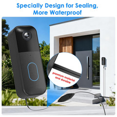 Blink Video Doorbell Power Cable with 16.4ft Weatherproof Adapter – Black