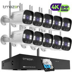 8MP 4K Wireless Two Way Audio IP Security Camera System 8MP 10CH NVR WIFI AI 2TB
