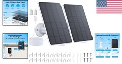 3W Solar Panel for Battery-Powered Security Cameras,USB-C & Micro USB Solar C…
