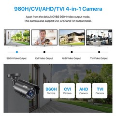ZOSI 4PCS 2MP HD Waterproof Bullet Security Camera CCTV 80ft Night Vision System