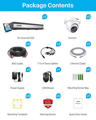 ZOSI 16CH DVR 1080P CCTV Security Remote Access Outdoor Camera System 2TB HDD